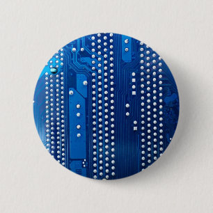 Circuit board 6 cm round badge