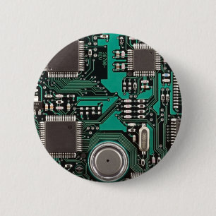 Circuit board 6 cm round badge