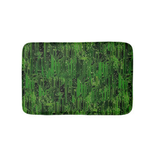 Circuit board background bath mat