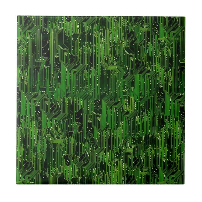 Circuit board background ceramic tile (Front)