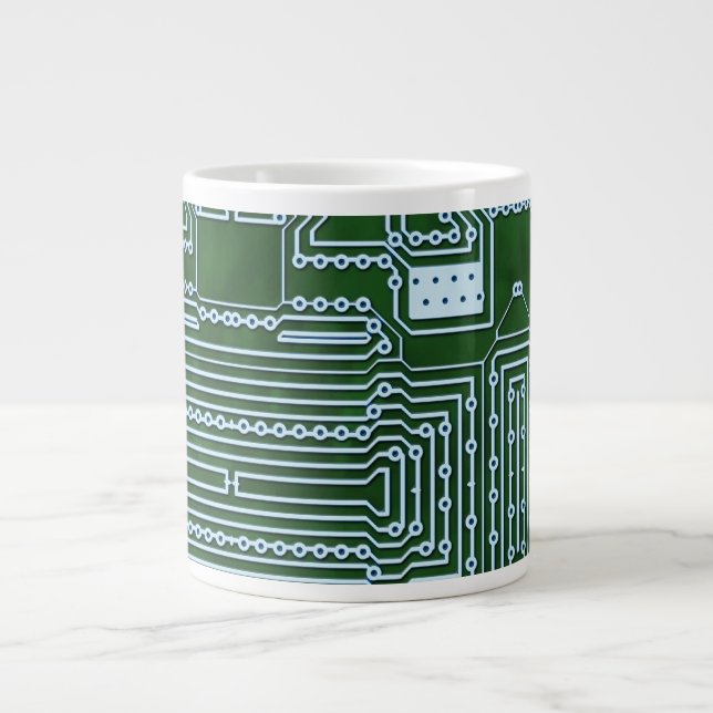 Circuit Board Background Large Coffee Mug (Front)