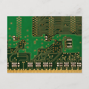 circuit board background postcard