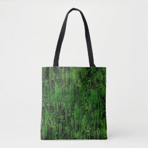 Circuit board background tote bag