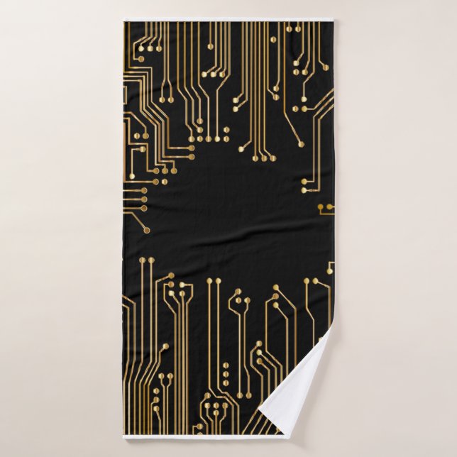 Circuit board background wallpaper bath towel (Bath Towel)