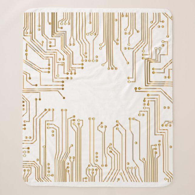 Circuit board background wallpaper sherpa blanket (Front)