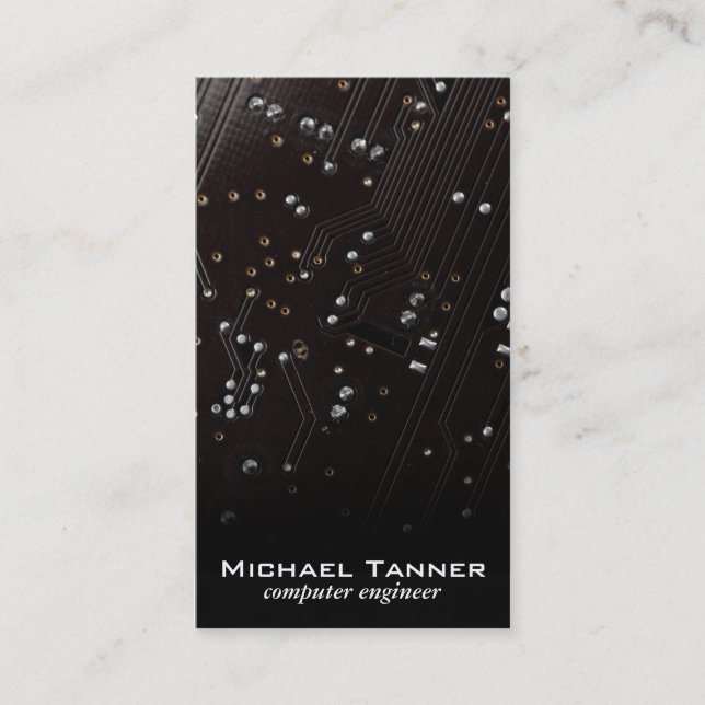 Circuit Board (black) Business Card (Front)