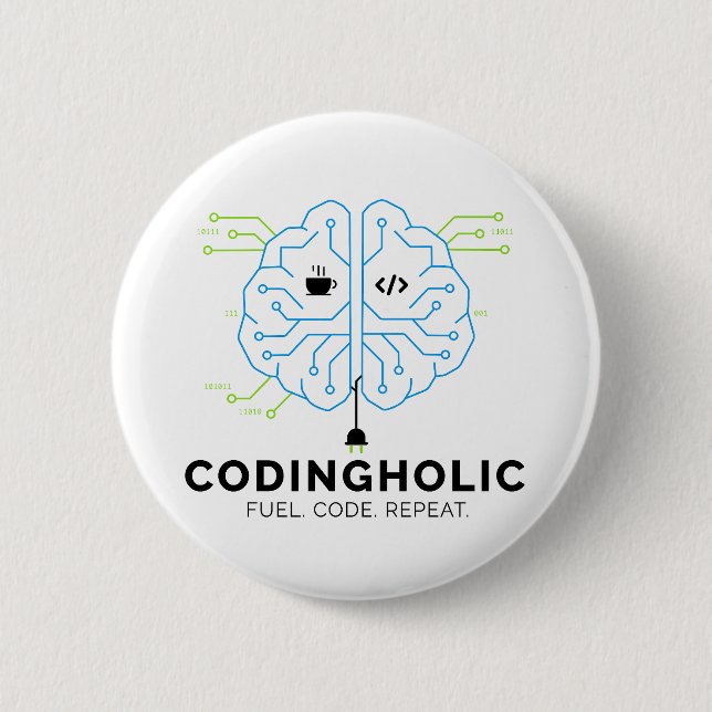 Circuit Board Brain Coder Pin Geek Tech Nerd (Front)