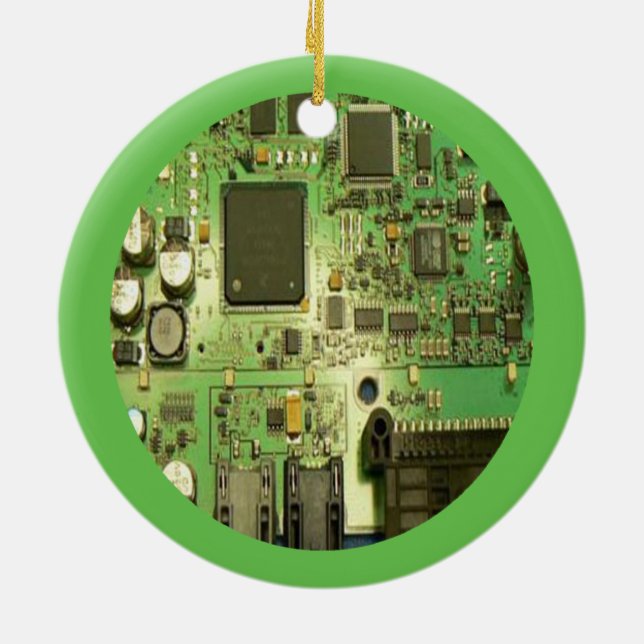Circuit Board Ceramic Ornament (Back)