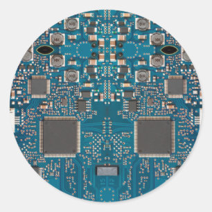 Circuit board classic round sticker