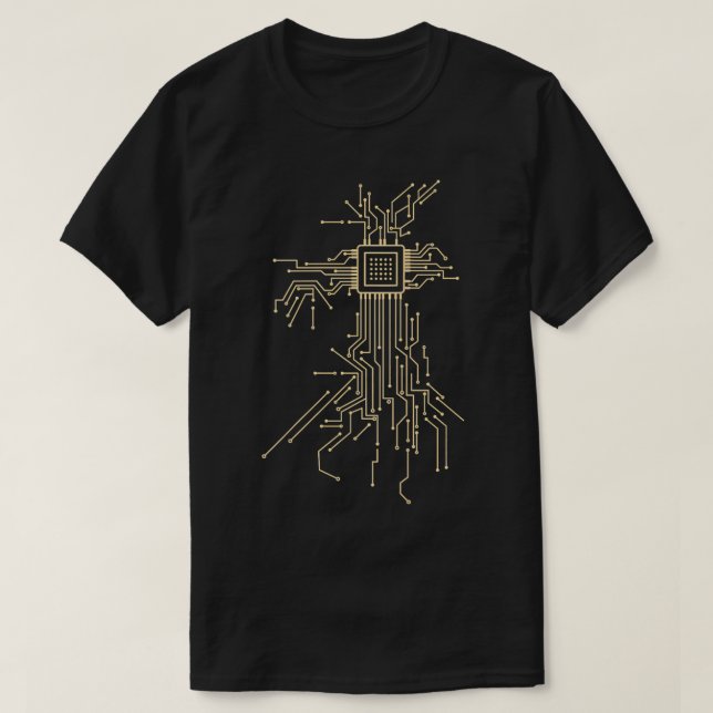 Circuit Board Computer Programmer Electronic Chip  T-Shirt (Design Front)