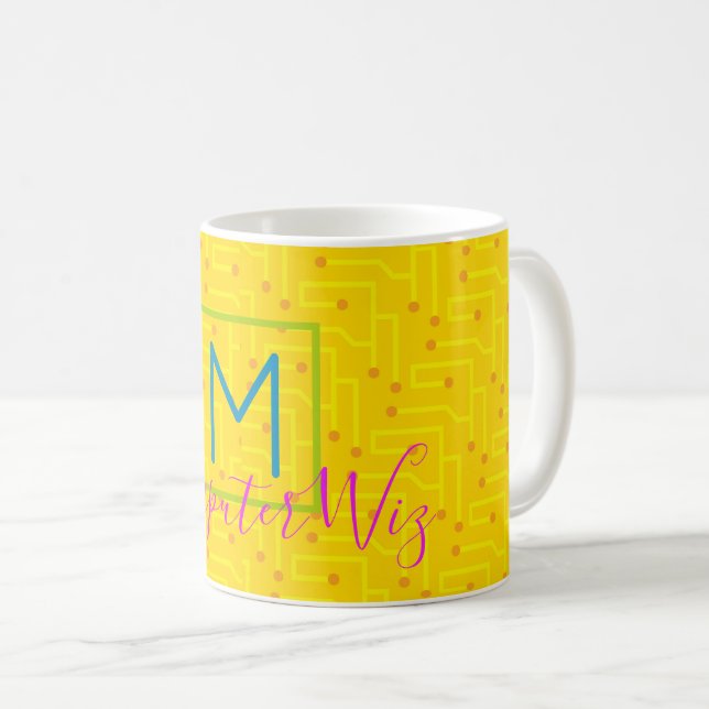 Circuit Board Computer Wiz Kid Gamer Tech Fun Coffee Mug (Front Right)