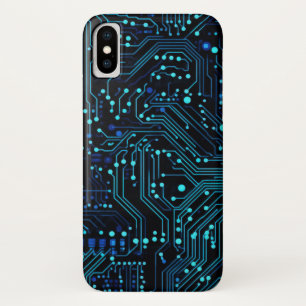 Circuit Board design illustration Cushion iPhone X Case