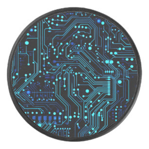 Circuit Board design illustration Cushion Hockey Puck