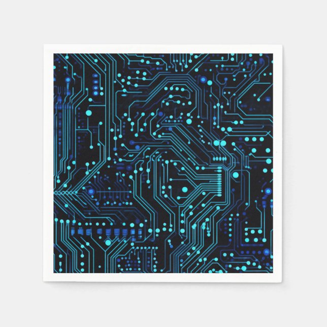 Circuit Board design illustration Cushion Napkin (Front)