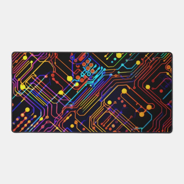 Circuit Board design illustration Desk Mat (Front)