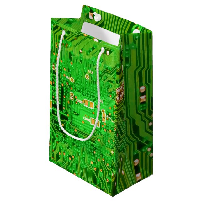 Circuit Board Design Small Gift Bag (Front Angled)
