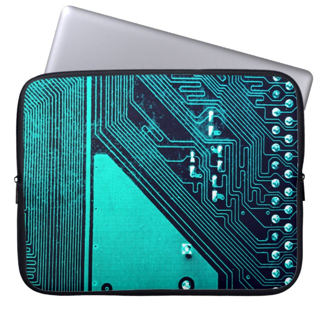 Circuit board. Electronic computer hardware techno Laptop Sleeve (Front)