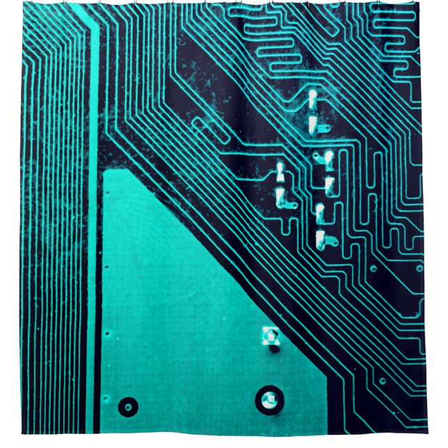 Circuit board. Electronic computer hardware techno Shower Curtain (Front)