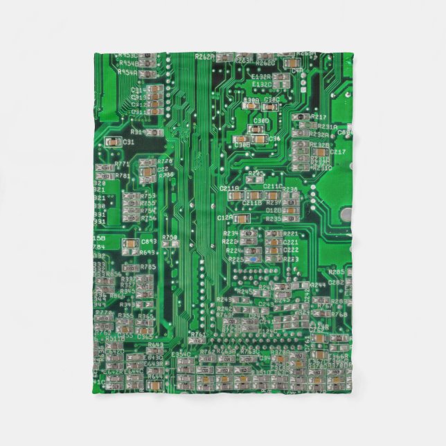 Circuit Board Fleece Blanket (Front)