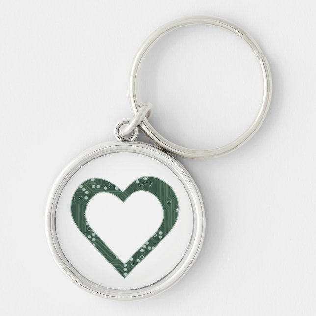 Circuit board Heart Key Ring (Front)