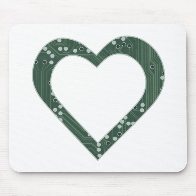 Circuit board Heart Mouse Pad (Front)