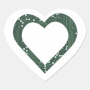 Circuit board Heart Sticker
