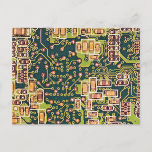 Circuit Board Macro Photo Postcard