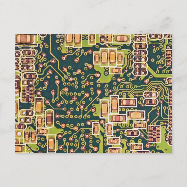 Circuit Board Macro Photo Postcard (Front)