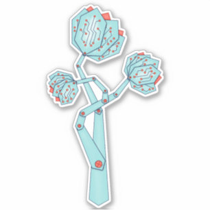 Circuit Board Mechanical Flowers Geek Girl