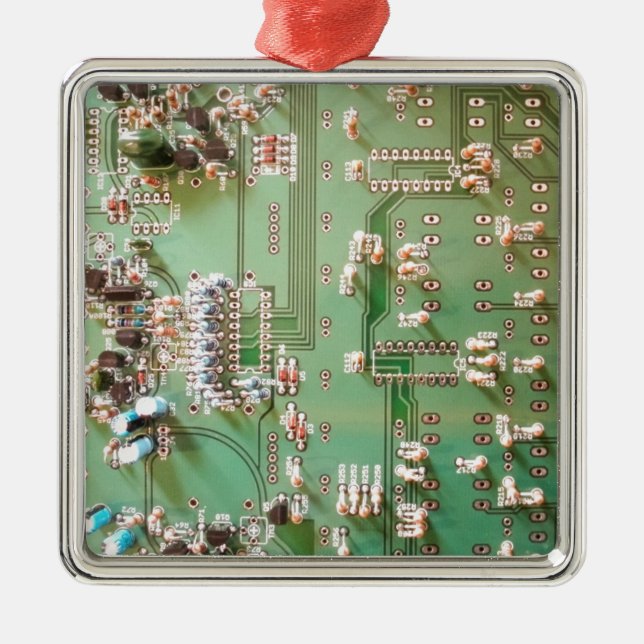 Circuit Board Metal Ornament (Front)
