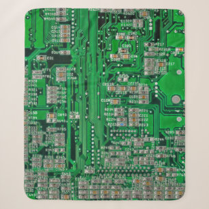 Circuit Board Painting Sherpa Blanket