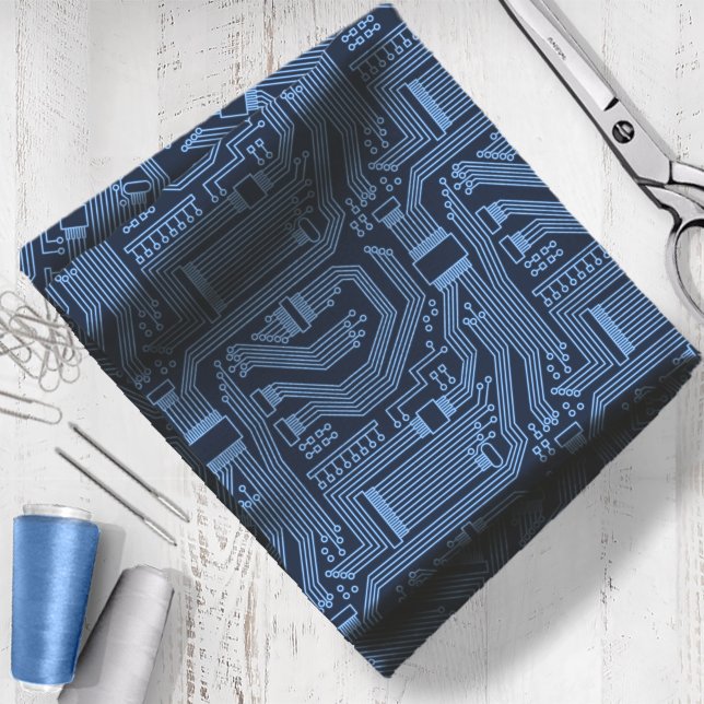 Circuit Board Pattern Blue ID245 Fabric (Creator Uploaded)