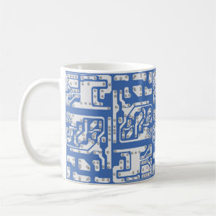 Circuit board pattern coffee mug