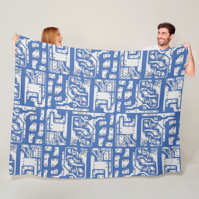 Circuit board pattern fleece blanket (In Situ)