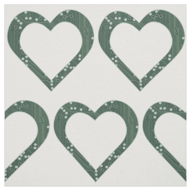 Circuit board Pattern Heart Fabric (Swatch)
