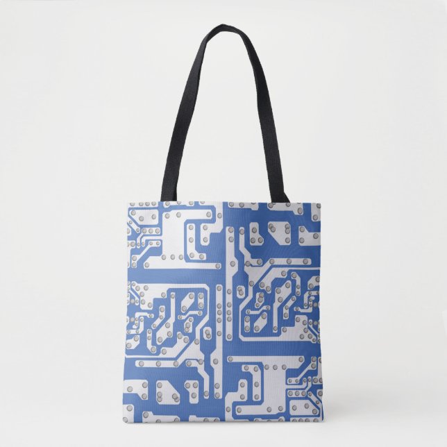 Circuit board pattern tote bag (Front)