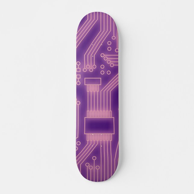 Circuit Board Pink Skateboard (Front)