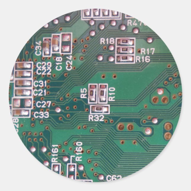Circuit Board Round Sticker (Front)