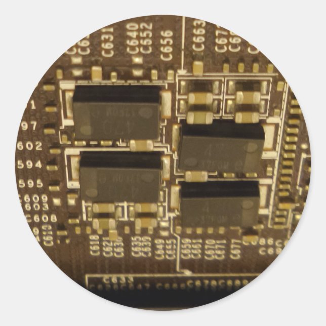 Circuit Board Round Sticker (Front)