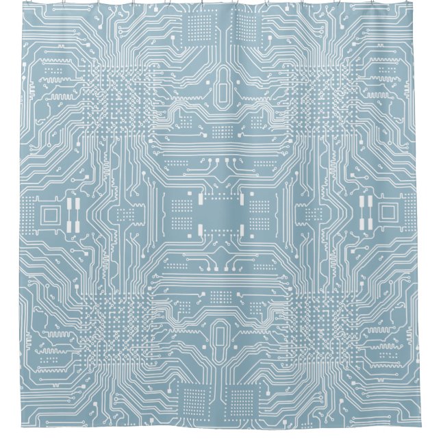 Circuit board shower curtain (Front)