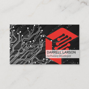 Circuit Board   Technology   Engineer Modern  Business Card