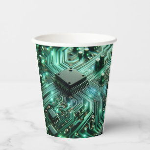 Circuit Board with green energy Paper Cups
