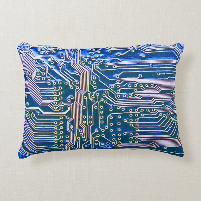 Circuit Boardboard,computer,blue,capacitor,chip,ci Decorative Cushion (Front)