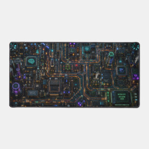 Circuit City – Futuristic Cyberpunk Extended Gamin Desk Mat