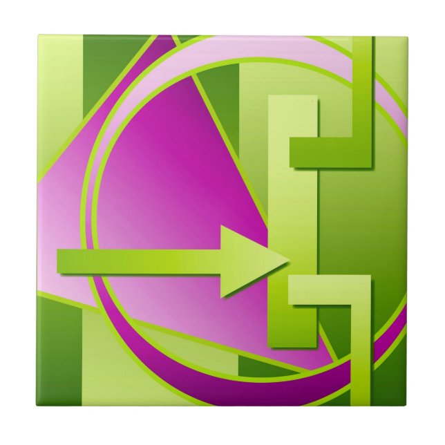 "Circuit Diagram" digital art print Ceramic Tile (Front)