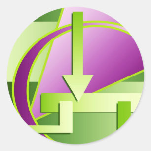 "Circuit Diagram" digital art print Classic Round Sticker