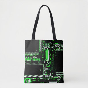 Circuit Green 2 all over tote bag