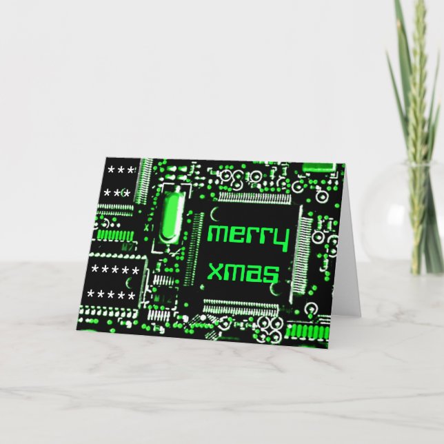 Circuit Green 2 'Merry Xmas' greetings card (Front)