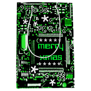 Circuit Green 2 Merry Xmas medium Gift Bag