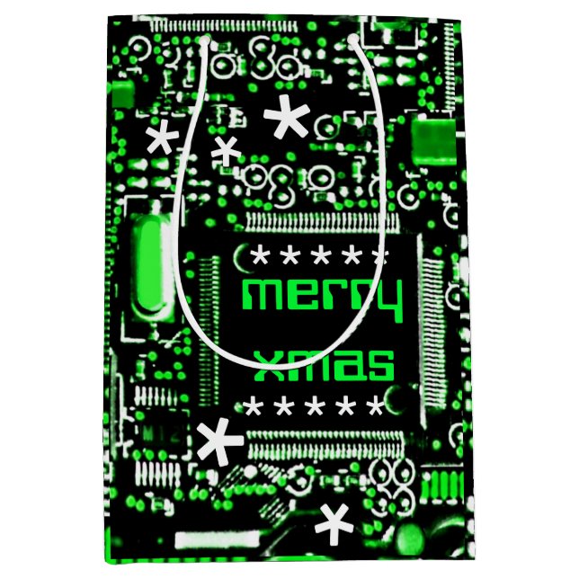 Circuit Green 2 Merry Xmas medium Gift Bag (Front)